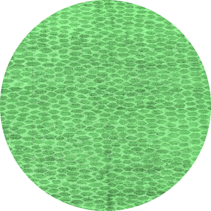 Round Abstract Emerald Green Modern Rug, abs5162emgrn