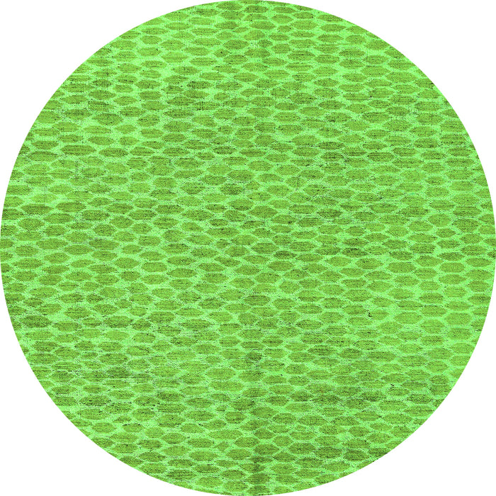Round Machine Washable Abstract Green Modern Area Rugs, wshabs5162grn