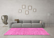 Machine Washable Abstract Pink Modern Rug in a Living Room, wshabs5162pnk