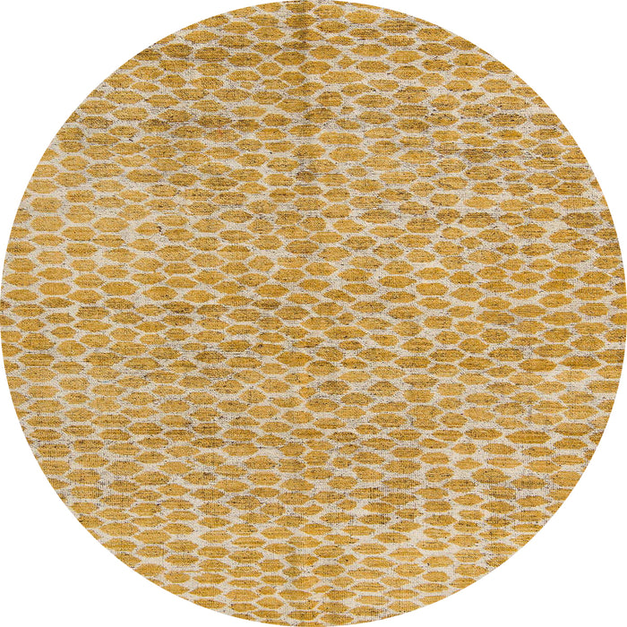 Round Abstract Orange Modern Rug, abs5162