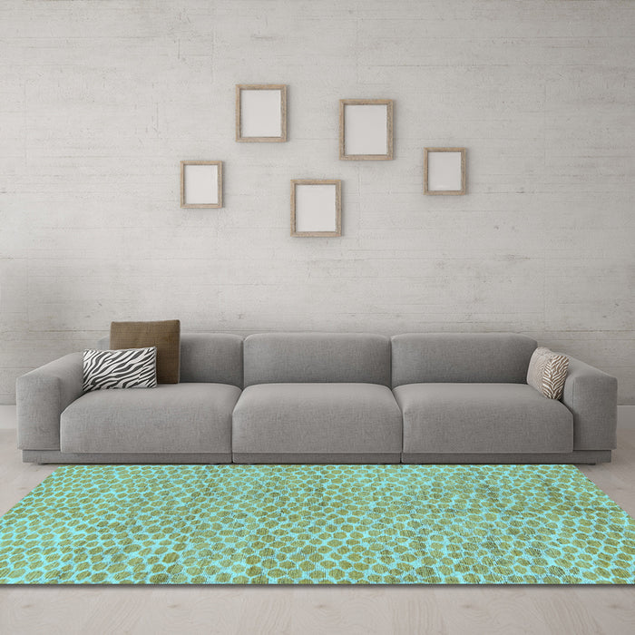 Machine Washable Abstract Light Blue Modern Rug in a Living Room, wshabs5162lblu