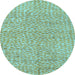 Round Abstract Light Blue Modern Rug, abs5162lblu