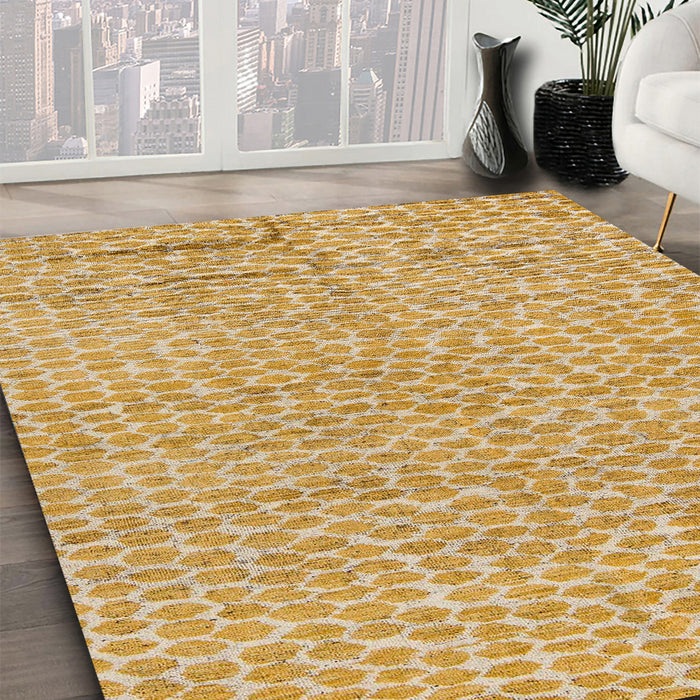 Abstract Orange Modern Rug in Family Room, abs5162