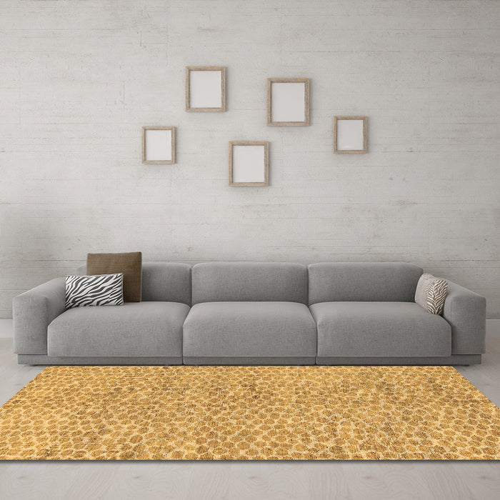 Machine Washable Abstract Brown Modern Rug in a Living Room,, wshabs5162brn