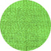 Round Abstract Green Modern Rug, abs5162grn