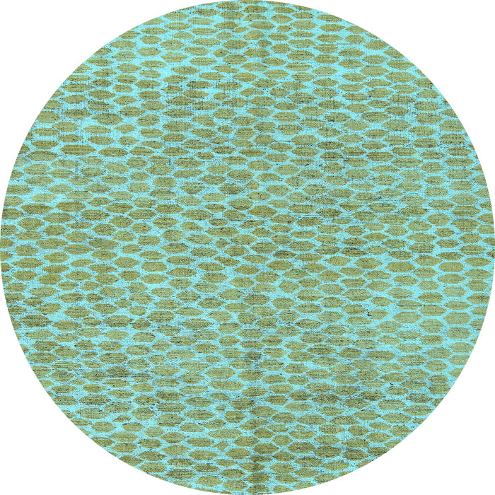 Round Machine Washable Abstract Light Blue Modern Rug, wshabs5162lblu