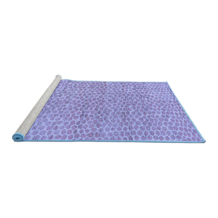 Sideview of Machine Washable Abstract Blue Modern Rug, wshabs5162blu