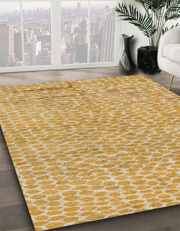 Machine Washable Abstract Orange Rug in a Family Room, wshabs5162