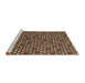 Sideview of Machine Washable Abstract Bakers Brown Rug, wshabs5163