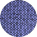 Round Abstract Blue Modern Rug, abs5163blu