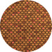 Round Abstract Orange Modern Rug, abs5163org