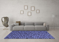 Machine Washable Abstract Blue Modern Rug, wshabs5163blu