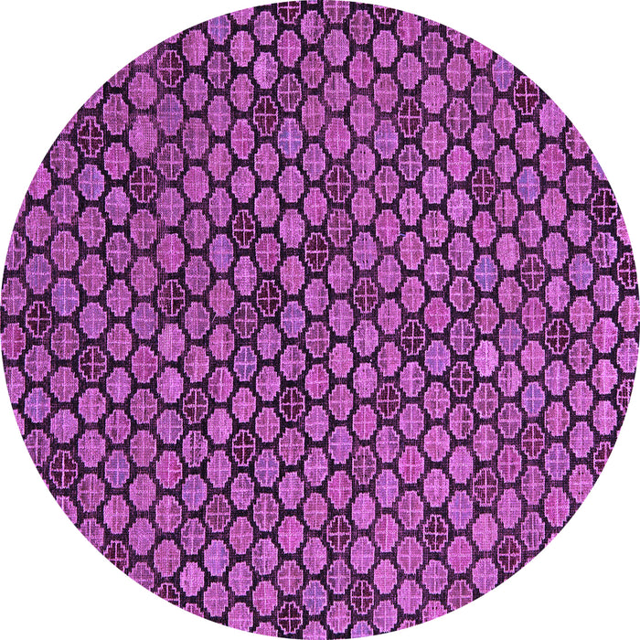 Round Machine Washable Abstract Purple Modern Area Rugs, wshabs5163pur