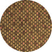 Round Abstract Brown Modern Rug, abs5163brn