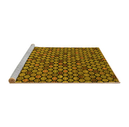 Sideview of Machine Washable Abstract Yellow Modern Rug, wshabs5163yw