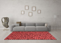 Machine Washable Abstract Red Modern Rug, wshabs5163red