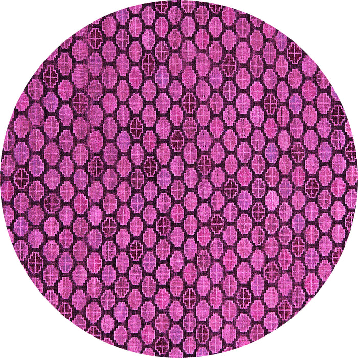 Round Machine Washable Abstract Pink Modern Rug, wshabs5163pnk