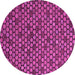 Round Machine Washable Abstract Pink Modern Rug, wshabs5163pnk