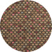 Round Machine Washable Abstract Bakers Brown Rug, wshabs5163