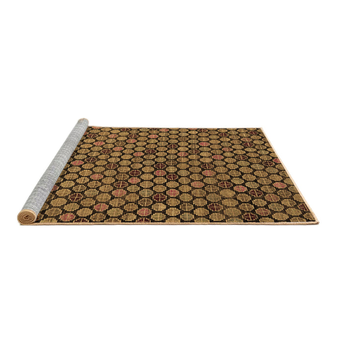 Sideview of Machine Washable Abstract Brown Modern Rug, wshabs5163brn