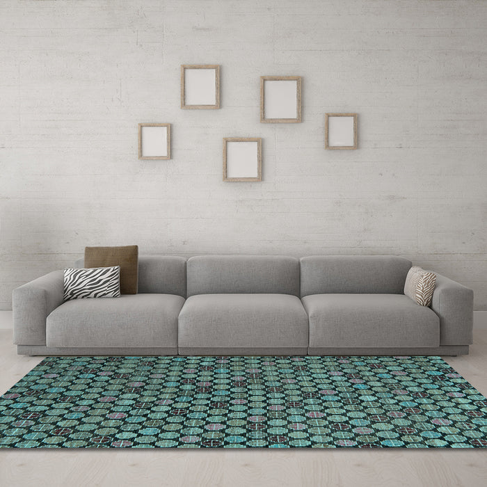Machine Washable Abstract Light Blue Modern Rug in a Living Room, wshabs5163lblu
