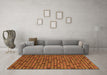 Machine Washable Abstract Orange Modern Area Rugs in a Living Room, wshabs5163org