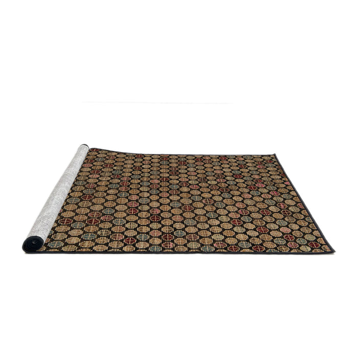 Sideview of Machine Washable Abstract Night Red Rug, wshabs5164