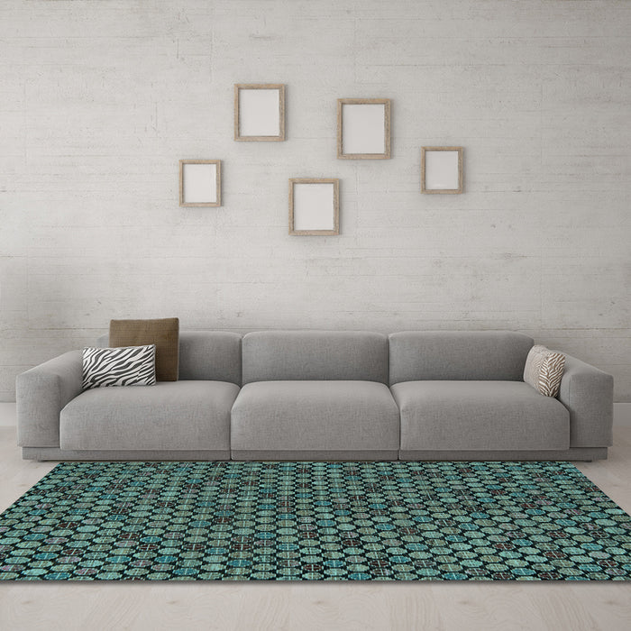 Machine Washable Abstract Light Blue Modern Rug in a Living Room, wshabs5164lblu