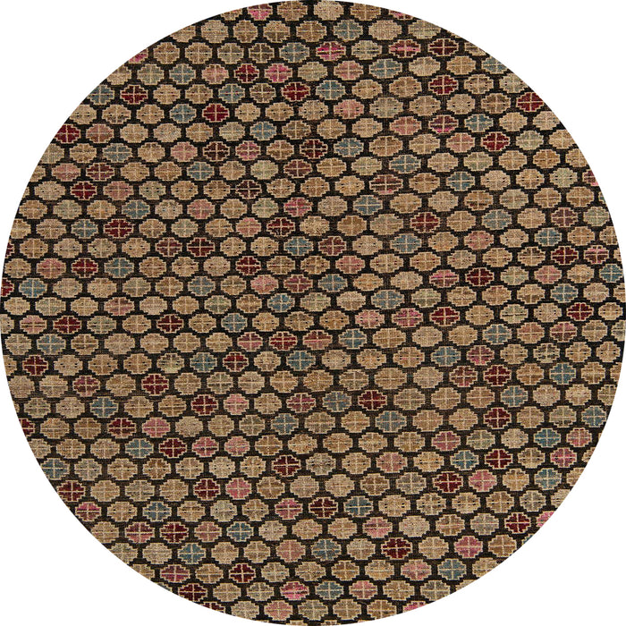 Round Machine Washable Abstract Night Red Rug, wshabs5164