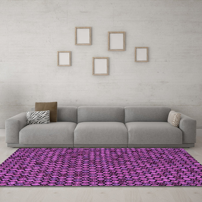 Machine Washable Abstract Purple Modern Area Rugs in a Living Room, wshabs5164pur