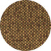 Round Machine Washable Abstract Brown Modern Rug, wshabs5164brn