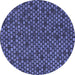 Round Abstract Blue Modern Rug, abs5164blu