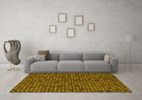 Machine Washable Abstract Yellow Modern Rug, wshabs5164yw