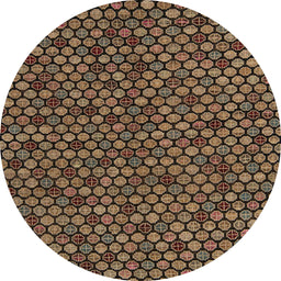 Round Abstract Red Modern Rug, abs5164