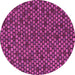 Round Machine Washable Abstract Pink Modern Rug, wshabs5164pnk