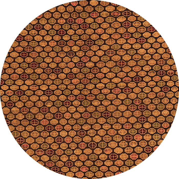 Round Abstract Orange Modern Rug, abs5164org