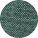 Round Abstract Light Blue Modern Rug, abs5164lblu