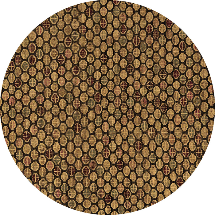 Round Abstract Brown Modern Rug, abs5164brn