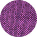 Round Machine Washable Abstract Purple Modern Area Rugs, wshabs5164pur