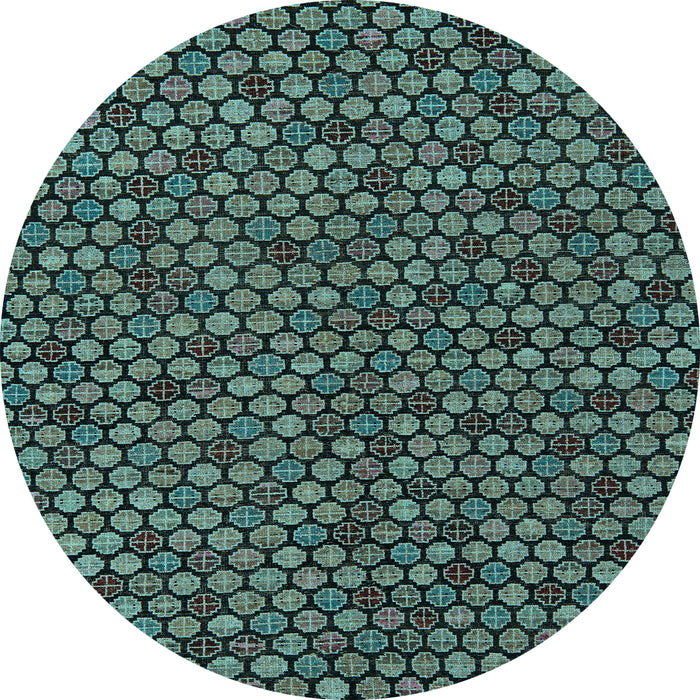 Round Machine Washable Abstract Light Blue Modern Rug, wshabs5164lblu
