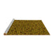 Sideview of Machine Washable Abstract Yellow Modern Rug, wshabs5164yw