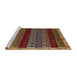 Sideview of Machine Washable Abstract Saffron Red Rug, wshabs5165