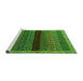 Sideview of Machine Washable Abstract Green Modern Area Rugs, wshabs5165grn