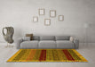 Machine Washable Abstract Yellow Modern Rug in a Living Room, wshabs5165yw