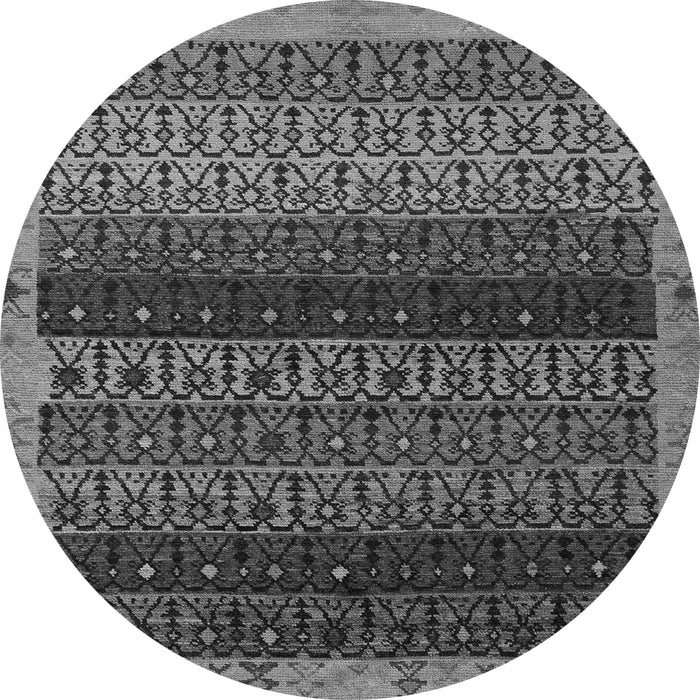 Round Machine Washable Abstract Gray Modern Rug, wshabs5165gry