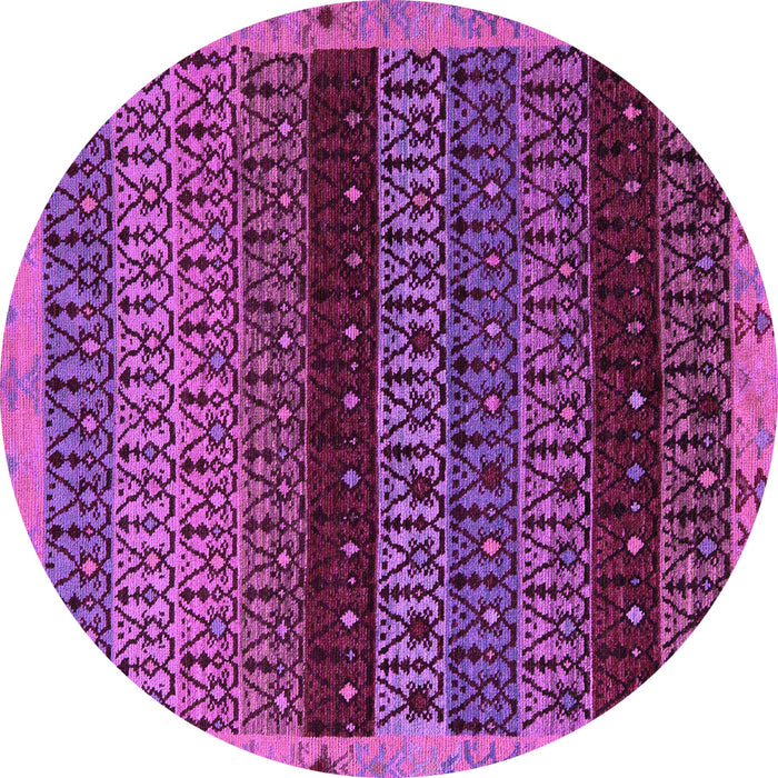 Round Abstract Purple Modern Rug, abs5165pur