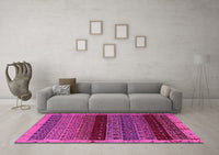 Machine Washable Abstract Pink Modern Rug, wshabs5165pnk