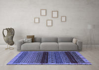 Machine Washable Abstract Blue Modern Rug, wshabs5165blu