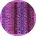 Round Machine Washable Abstract Purple Modern Area Rugs, wshabs5165pur