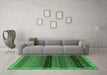 Machine Washable Abstract Emerald Green Modern Area Rugs in a Living Room,, wshabs5165emgrn